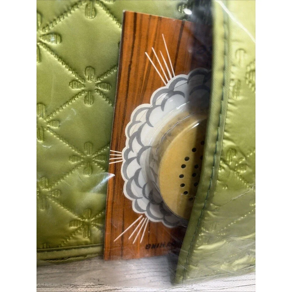 Vtg 1970s NIP Jumbo Dress Quilted Hanging Garment Bag Green Moth Protector